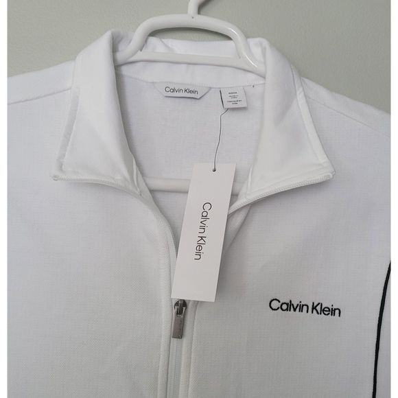 Calvin Klein NWT Women's Brilliant White Full Zip Jacket Size Small - Picture 2 of 6